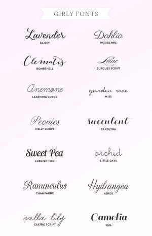 My Favorite Girly Fonts