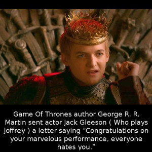 ... Of Thrones Author George Martin Sent Actor Jack Gleeson A Letter