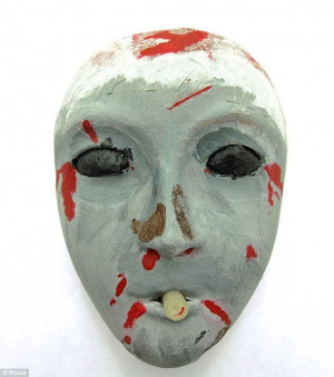 ... disturbing masks to express their feelings of horror and frustration