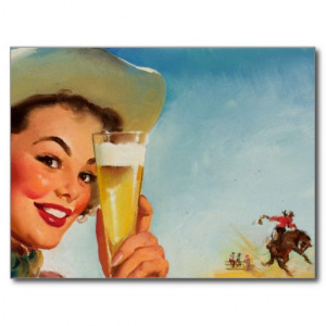 vintage_gil_elvgren_beer_western_pin_up_girl_postcard ...