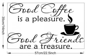Coffee&Friend Quote Home Window Art Home Decor Black Vinyl Wall ...