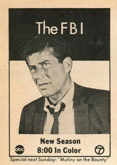 Efrem Zimbalist, Jr. as 'Inspector Lewis Erskine' in The F.B.I. (1965 ...
