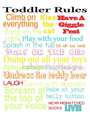 Printable Poster for Toddler Decor - Toddler Rules