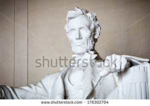 Statue of Abraham Lincoln, Lincoln Memorial, Washington DC - stock ...