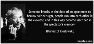 Someone knocks at the door of an apartment to borrow salt or sugar ...