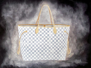 Dettagli su ART PRINT of LOUIS VUITTON Neverfull GM Bag Oil Painting ...