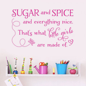 Sugar and spice' Girls Wall Sticker Quote