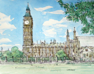 Westminster Bridge Painting