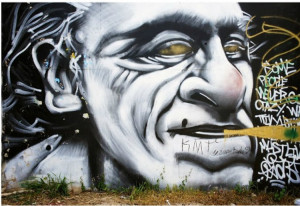 Charles Bukowski graffiti in Austin, TX: “Some people never go crazy ...