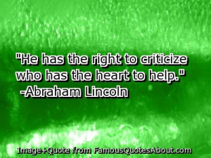 Abraham Lincoln Criticize Quote