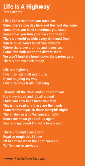 : Inspirational Music & Music Quotes Tagged With: Life is a Highway ...