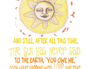 Whimsical Sun Illustration Illustra tion With Inspiring Hafiz Love ...