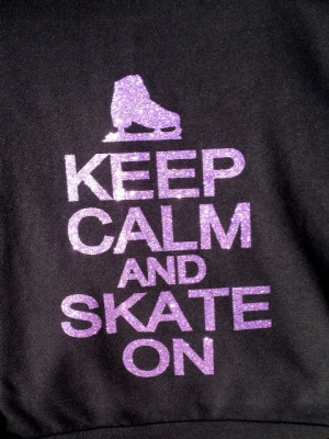 Keep Calm Skate On Ice Skating figure skating Rhinestone Bling T Shirt ...