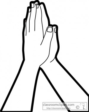 Praying Hands Clip Art Black And White