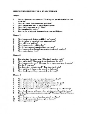 STUDY GUIDE QUESTIONS FOR A SEPARATE PEACE