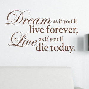 Dream as if you'll live forever - Wall Quote - WA080X