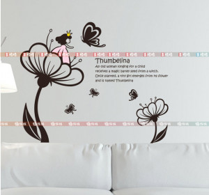 colors Thumbelina flower wall art quotes and saying home decor decal ...