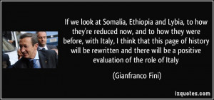 If we look at Somalia, Ethiopia and Lybia, to how they're reduced now ...