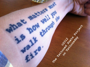 This morning's tattooed poet is Eric Morago , who shares these lines ...