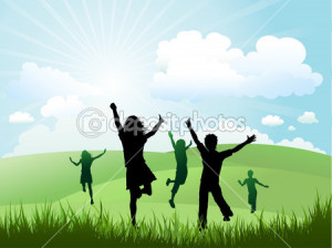 Children playing outside on a sunny day — Stock Photo © Kirsty ...