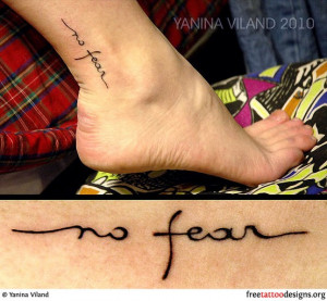 No Fear Ankle Tattoo
