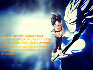 Vegeta with a quote by Jdbz