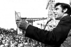 Jimmy Reid addressing 'Upper Clyde Shipbuilders' workers in 1971.