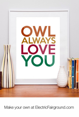 Owl Always Love You Framed Quote