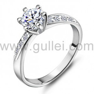 Custom Name Engraved Diamond Korean Style Promise Ring for Her