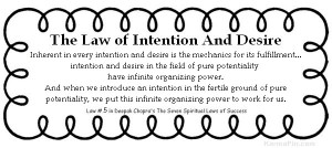 The Law of Intention Setting Your Intention