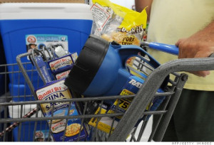 Shoppers are flocking to stores to stock up on essentials before ...