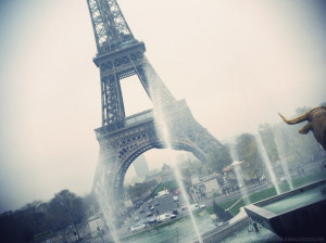 eiffel tower, fog, france, linda-mari, paris, water
