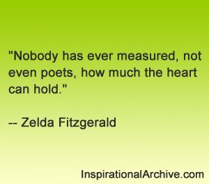 Zelda Fitzgerald quote on Measuring love