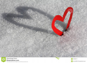 Ice Cold Heart A heart with shade stock image