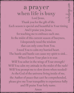 prayer for when life is busy