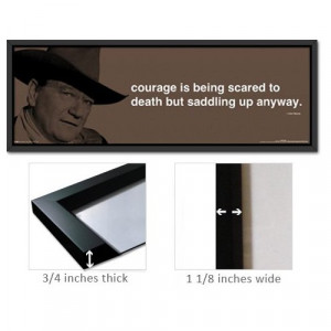 Framed John Wayne Poster Quote Courage Saddle FrSp0174