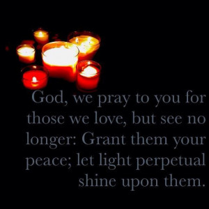 prayer for the departed on All Souls' Day.