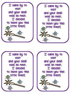 Desk fairy notes! Leave with a piece of candy as a reward for clean ...