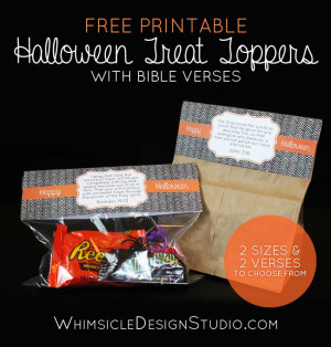 Free Halloween Treat Bag Toppers with Bible Verses