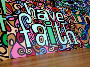 Have Faith, Original Handmade Acrylic Painting, 24x36, Colorful Hippie ...