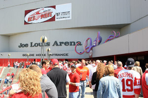 Fans Make Their Way Toward The Gordie Howe Entrance At Joe Louis ...