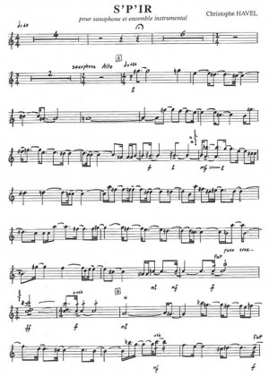 Havel Christophe - S'p'ir - Partie Separee Saxophone