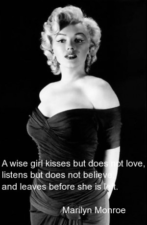 ... cute wise girl love kiss Marilyn Monroe Quotes And Sayings About Men