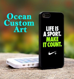 Nike Quotes Life - Print on Hard Cover iPhone 5 Black Case