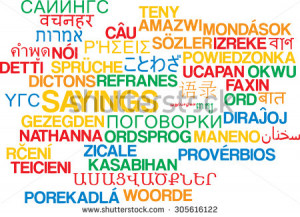 ... international many language illustration of sayings - stock photo