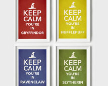 ... Potter Movie Poster Print Slytherin Gryffindor Ravenclaw Hufflpuff