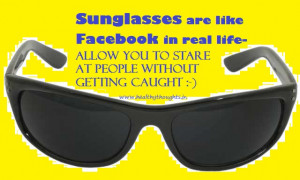 Similarity between sunglasses and Face Book