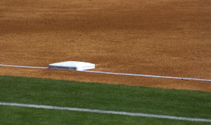 ... base . the base that must be touched third by a base runner in