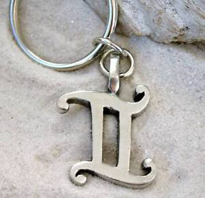 ... jpeg, Pewter Gemini Astrology Zodiac Sign Keychain Key Ring | eBay