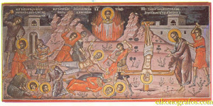 this is an icon of the martyrdoms of numerous holy saints including ...